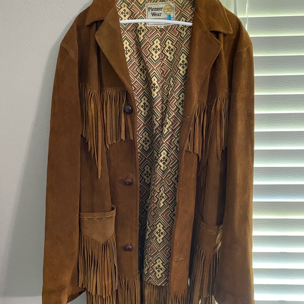Size 42 Pioneer Wear leather fringe jacket